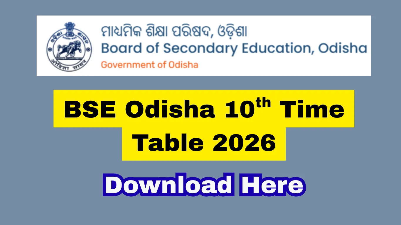 Odisha 10th Exam Date 2026: BSE Odisha Time Table 2026 - Download PDF Here