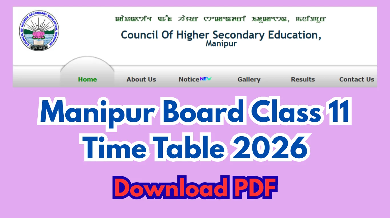 Manipur Board Class 11 Time Table 2026 Released, Check COHSEM Exam Routine