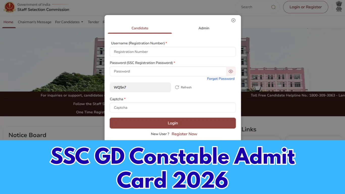 SSC GD Constable Admit Card 2026: Release Date, Download Link, Exam Schedule & Instructions